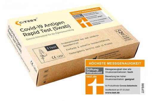 CITEST Diagnostics – Covid-19 Antigen Rapid Test (Swab) (VPE 1) CE zertifiziert) 