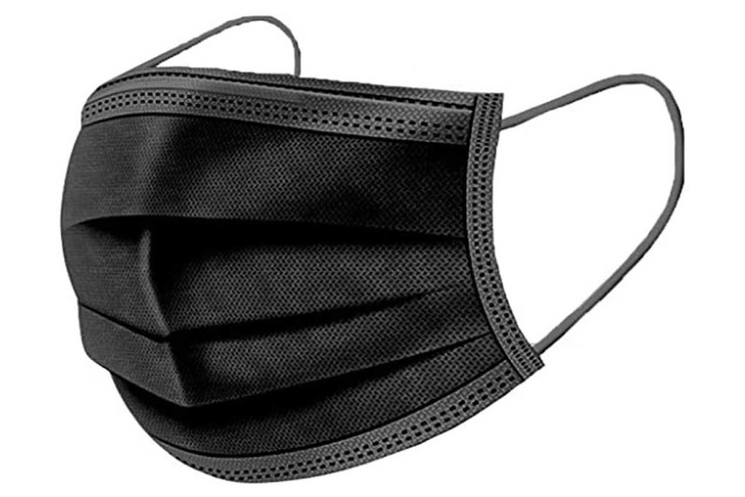 OP-Masken 3-lagig schwarz (50er Packung) 